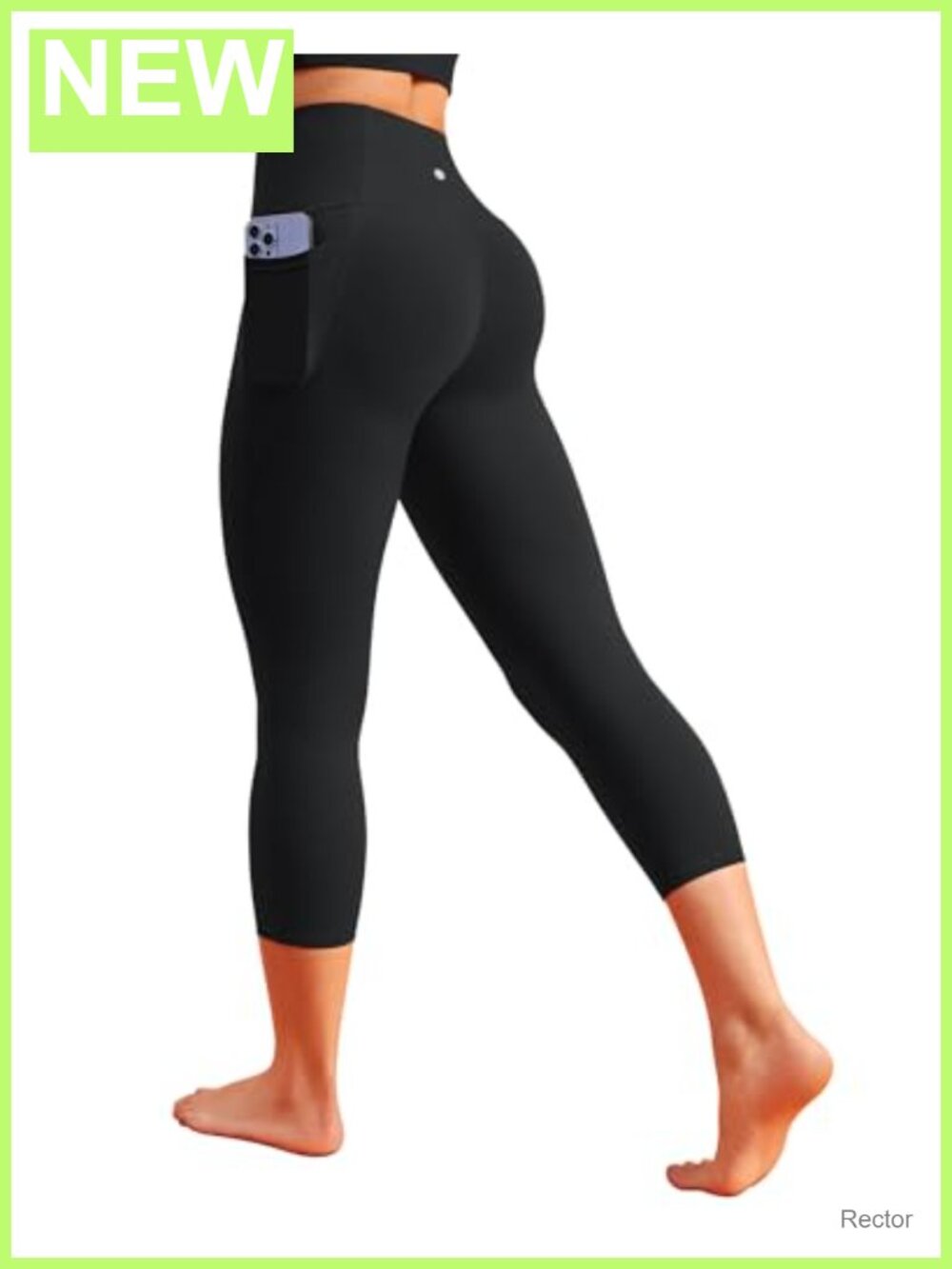Buttery Soft Capri Leggings No Front Seam High Waisted 19" with Pockets